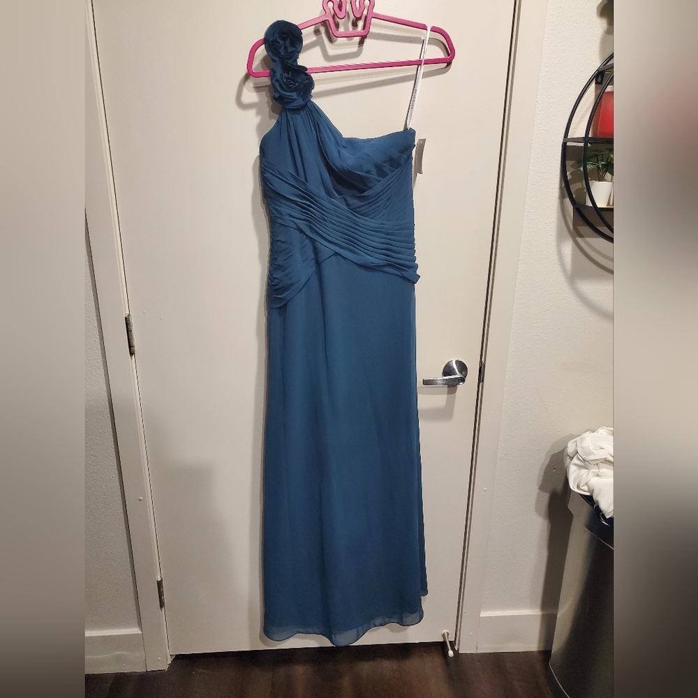 Elegant Blue One-Shoulder Dress SIZE 4
